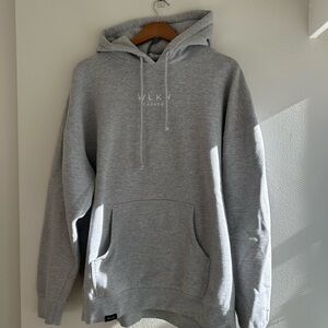 Grey Pullover Hoodie with Hood and Kangaroo Pocket